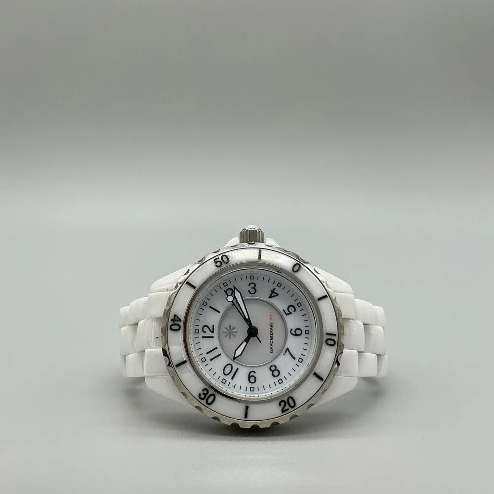 Isaac Mizrahi Live Womens Watch 35mm MOP Dial Ceramic New Battery 6.25